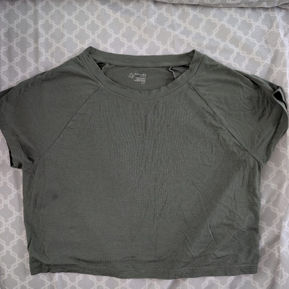 Offline by Aerie Olive Women's Crop Top
